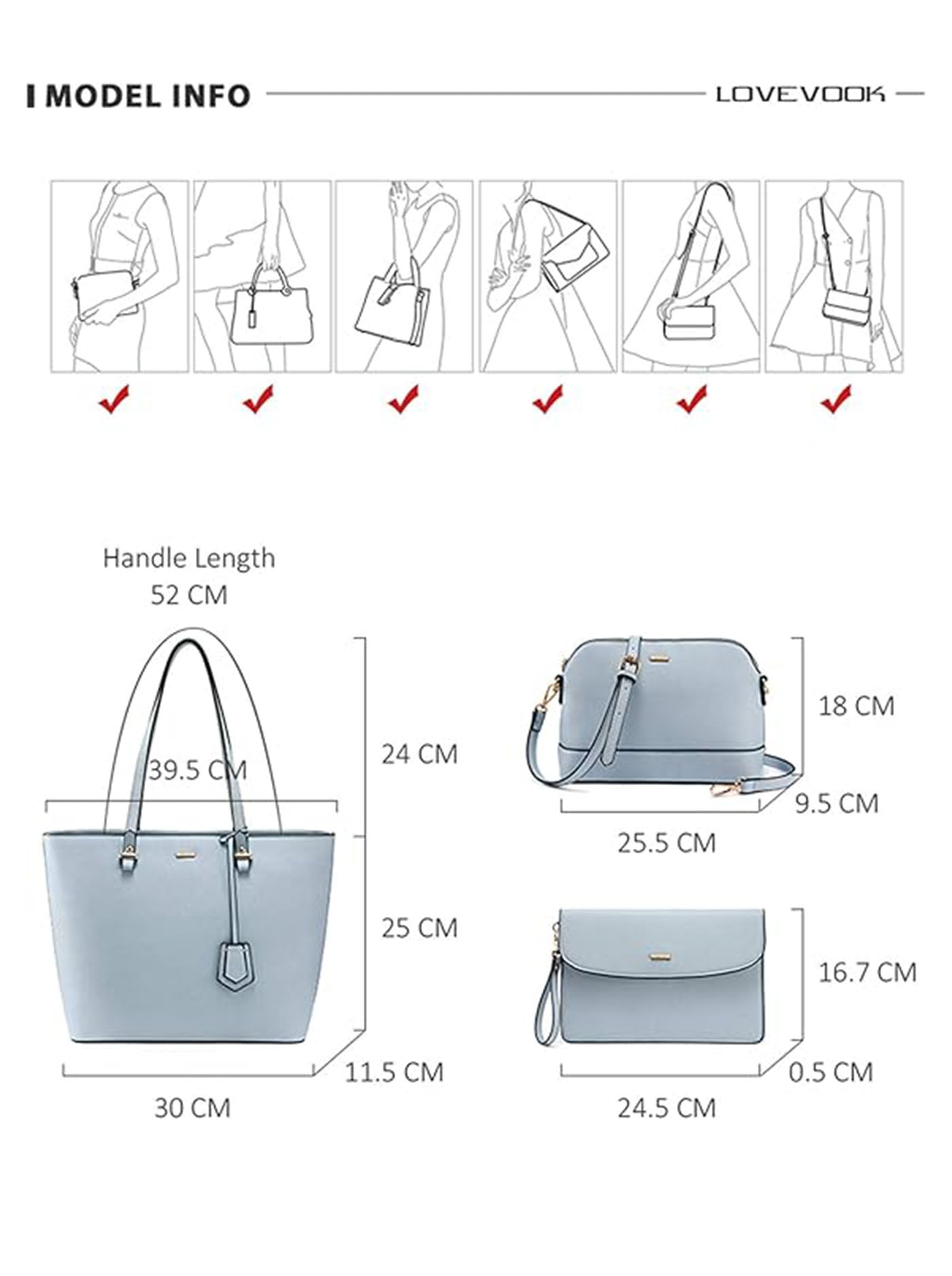 3Pcs Fashion Tote Bag - Image 4