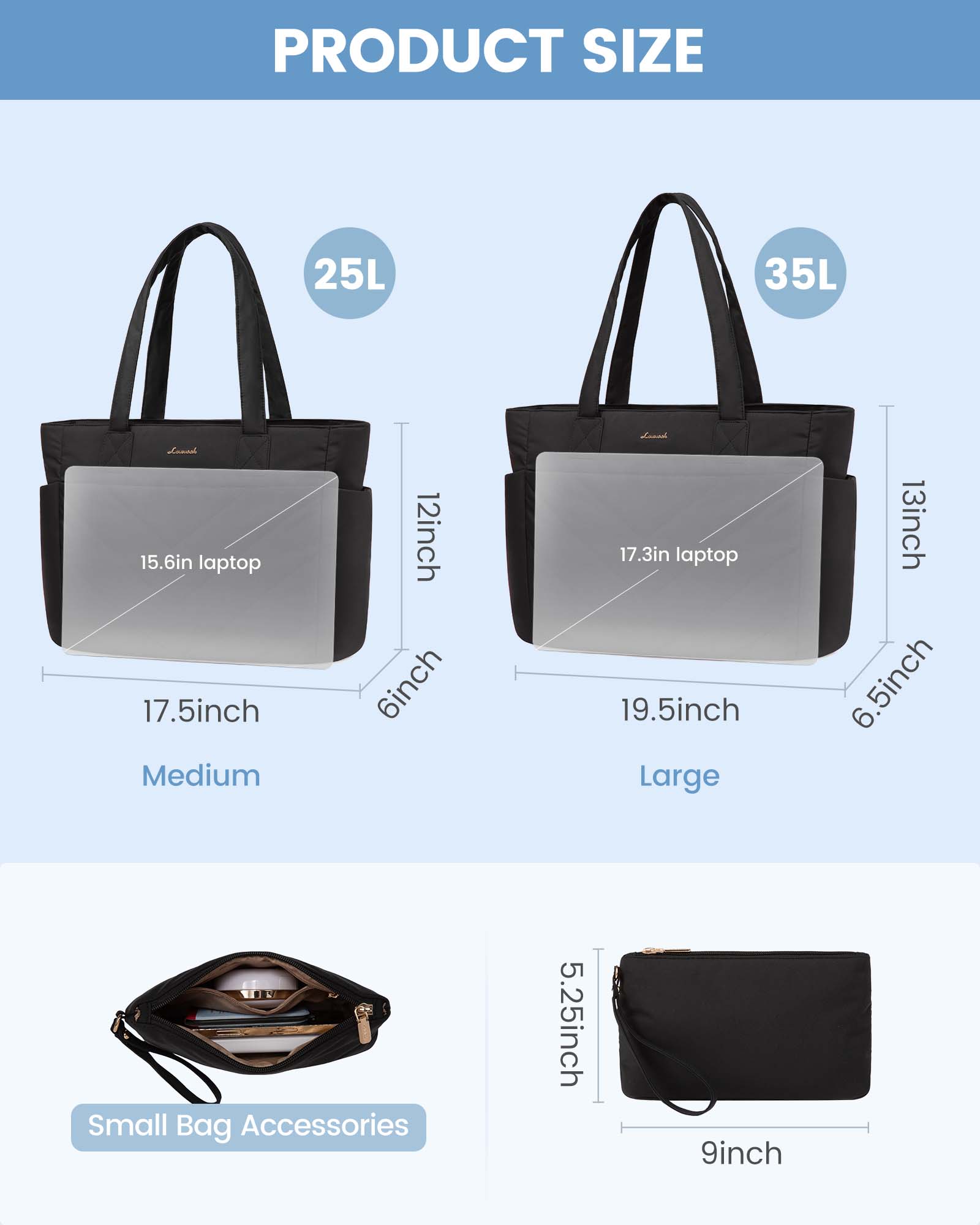 2Pcs Lightweight Puffy Tote Bag - Image 4