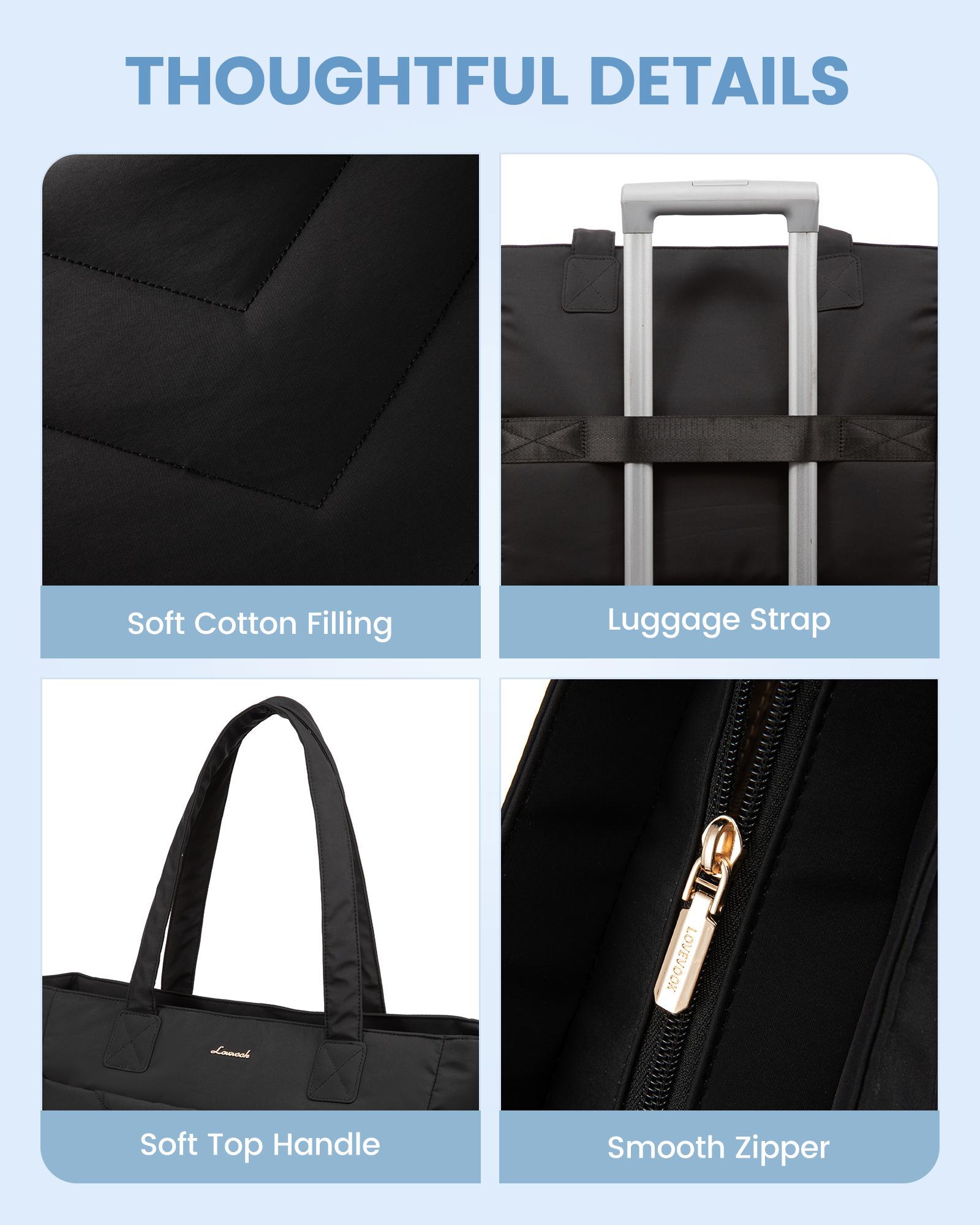 2Pcs Lightweight Puffy Tote Bag - Image 6