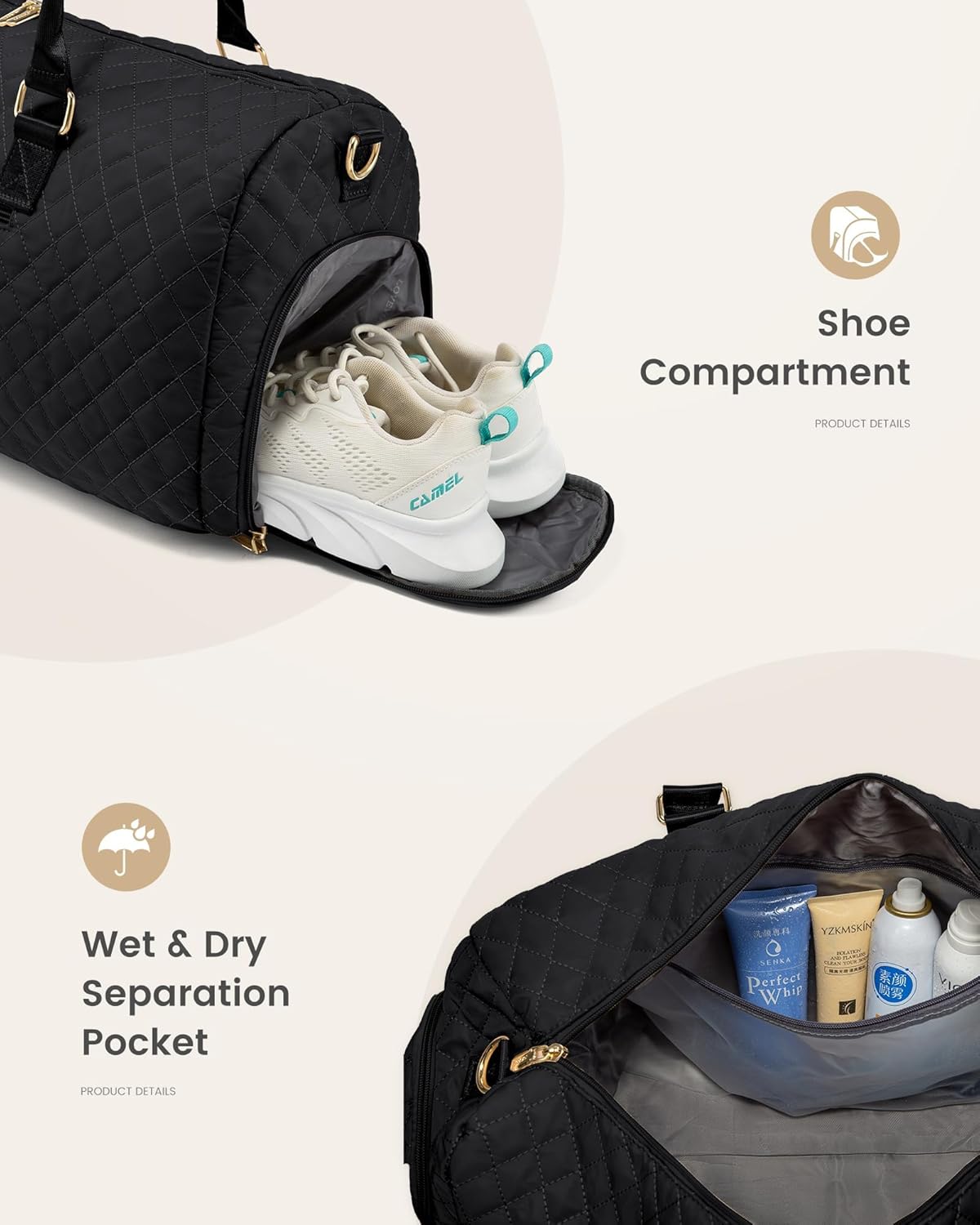 2Pcs Duffel Bag with Toiletry Bag - Image 12