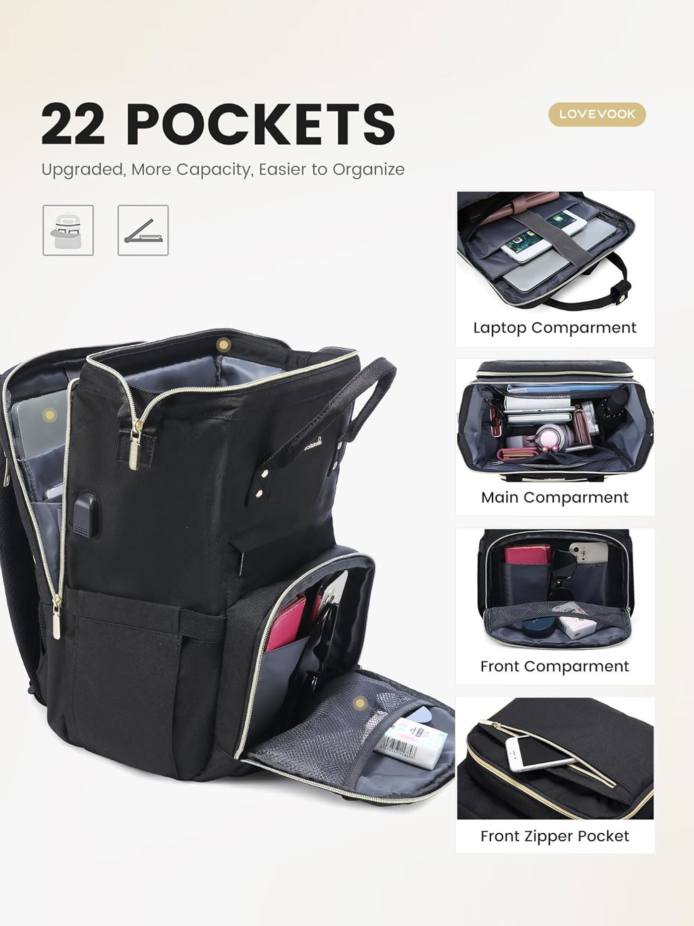 Viola Ⅱ Laptop Backpack with Separate Laptop Compartment. 15.6 17 - Image 3