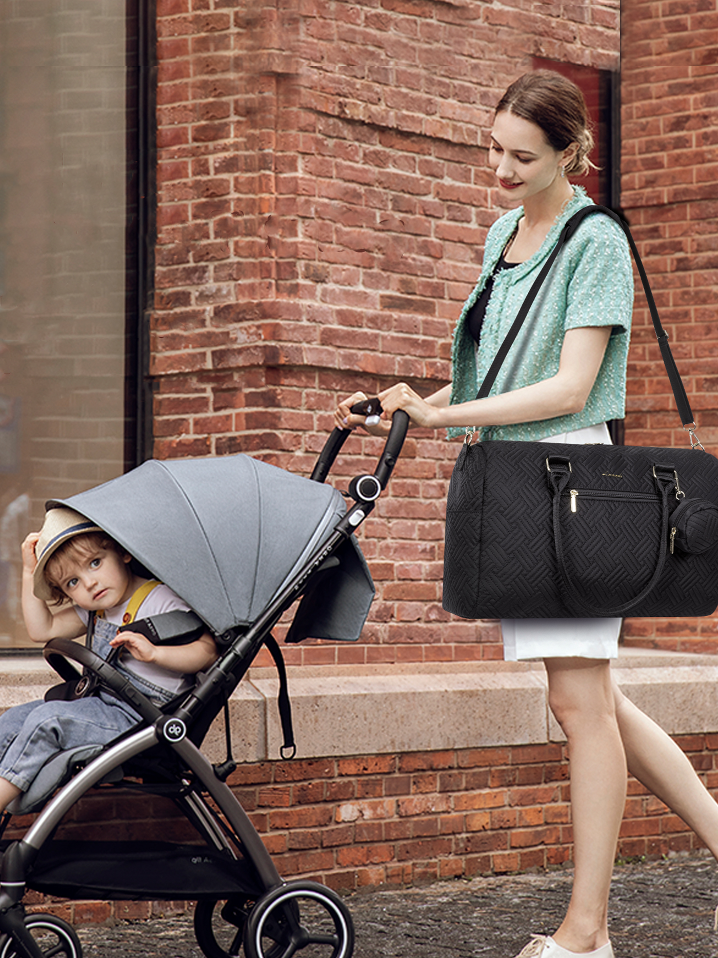 5Pcs Quilted Diaper Tote Bag - Image 2