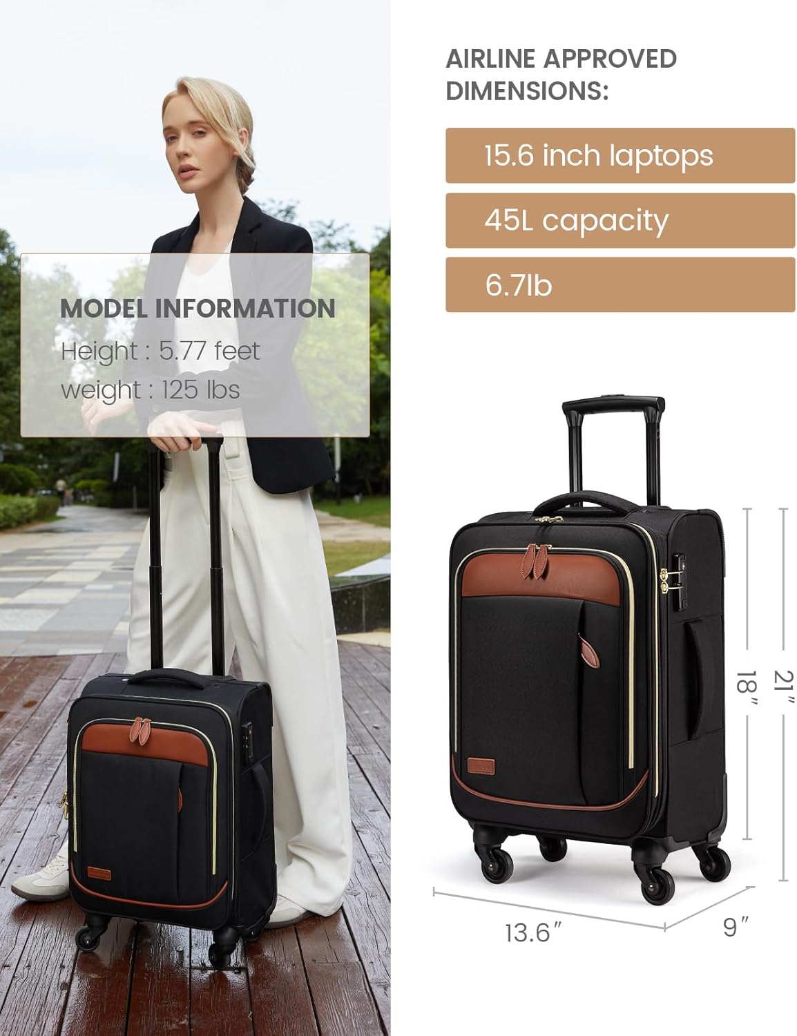 4Pcs Travel Suitcases 20 Inch(US ONLY) - Image 3