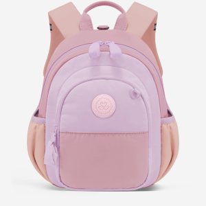 Puffer Kids Backpack. Purple Red