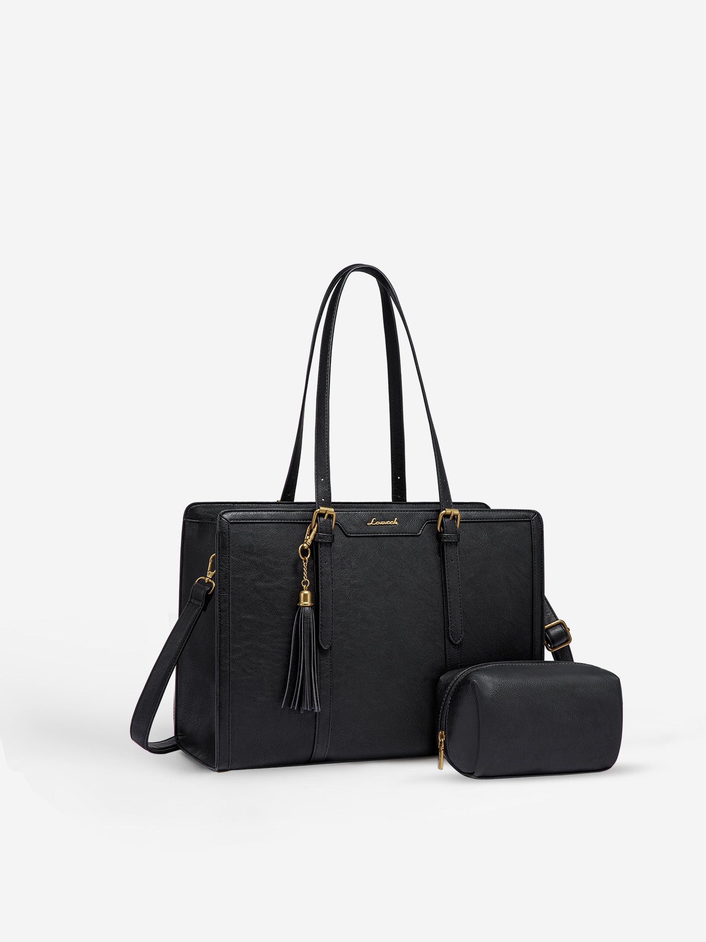 Vintage Embossed Leather Laptop Tote. 15.6 17.3 - Image 14