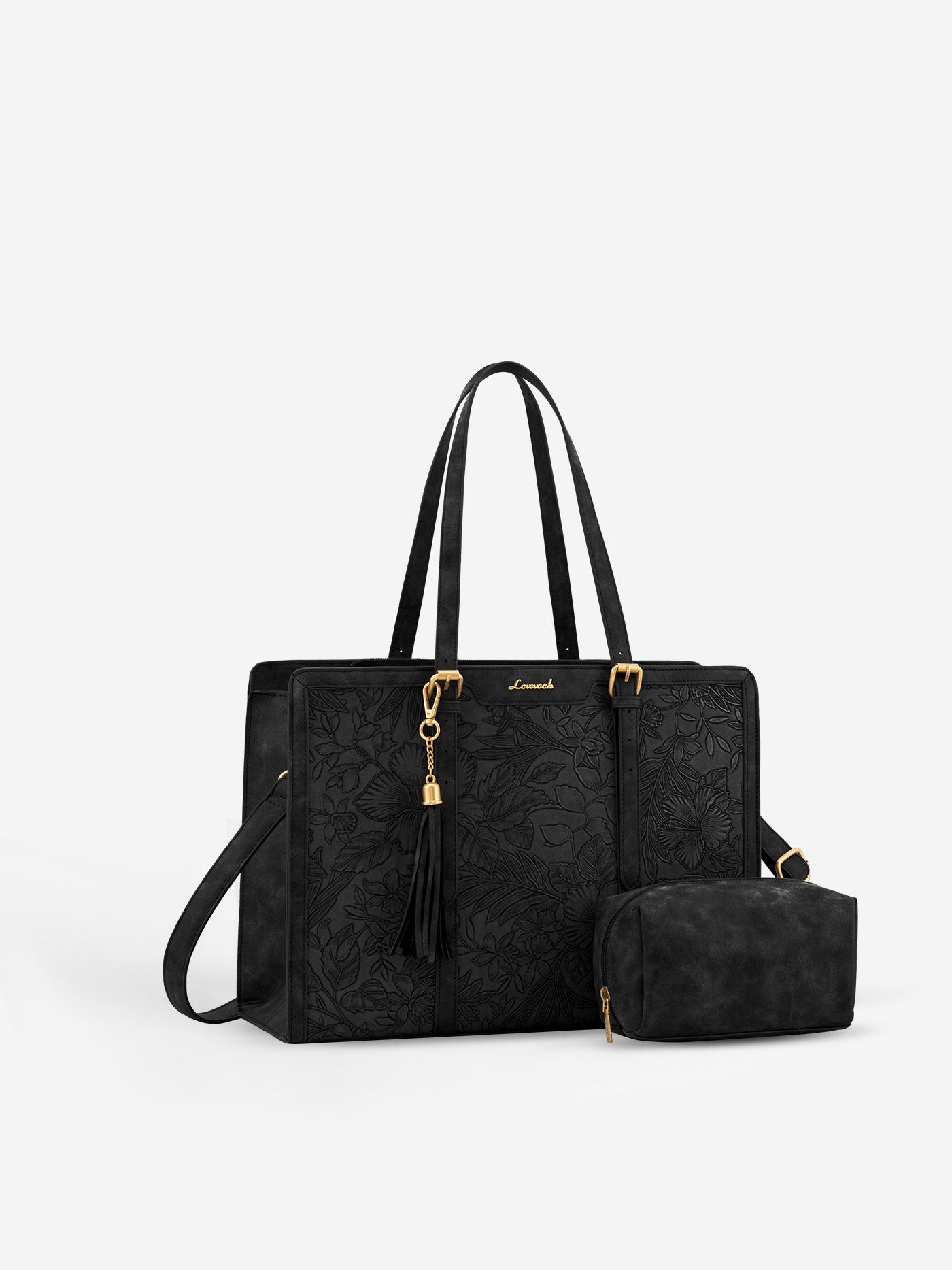 Vintage Embossed Leather Laptop Tote. 15.6 17.3 - Image 15