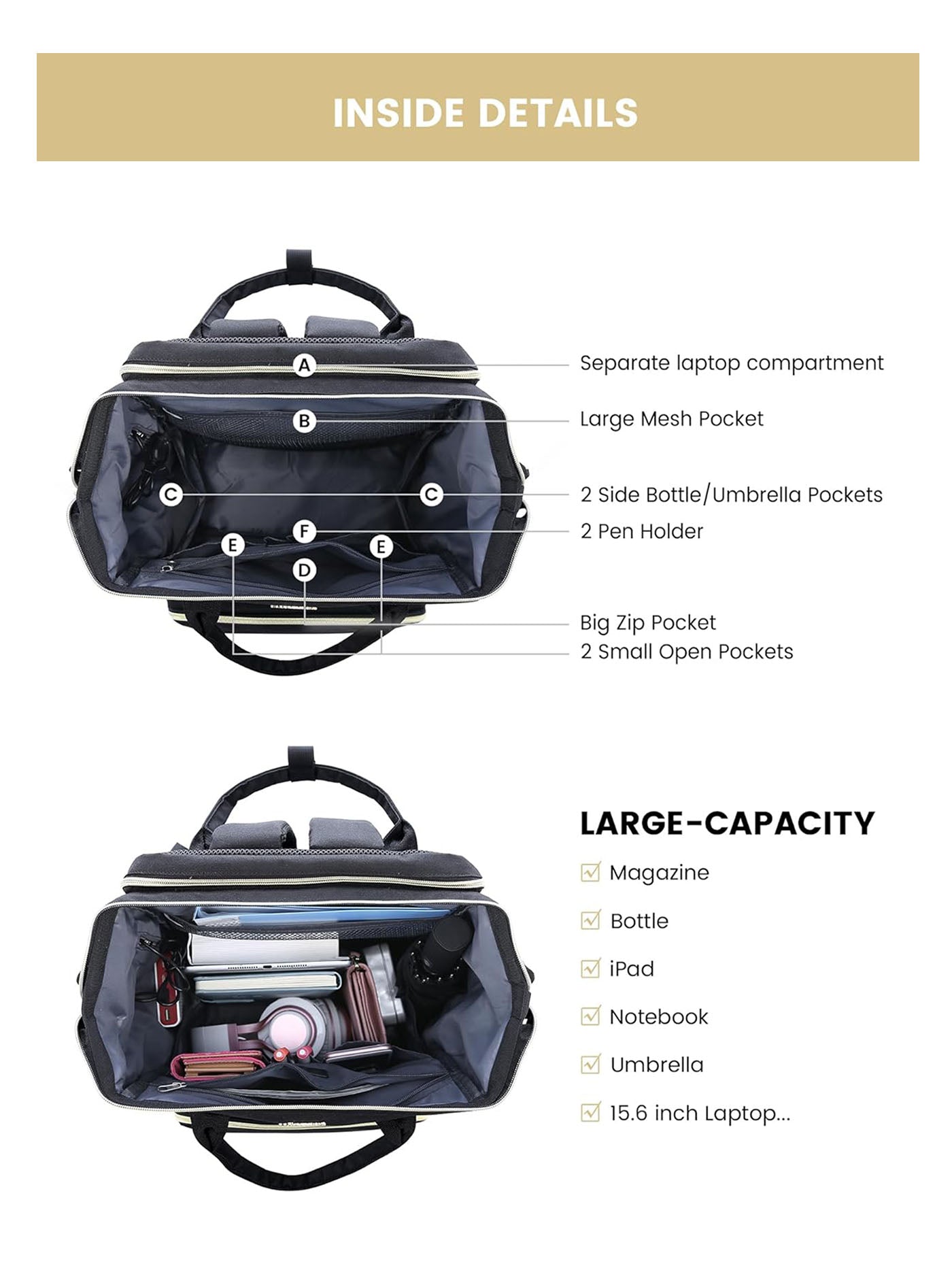 Viola Ⅱ Laptop Backpack with Separate Laptop Compartment. 15.6 17 - Image 4