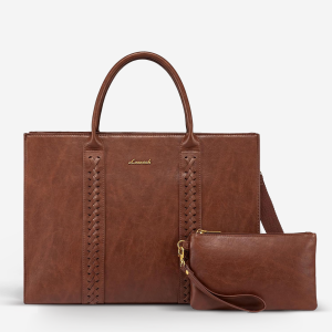 2Pcs Vintage Leather Laptop Bag. 15.6 17.3