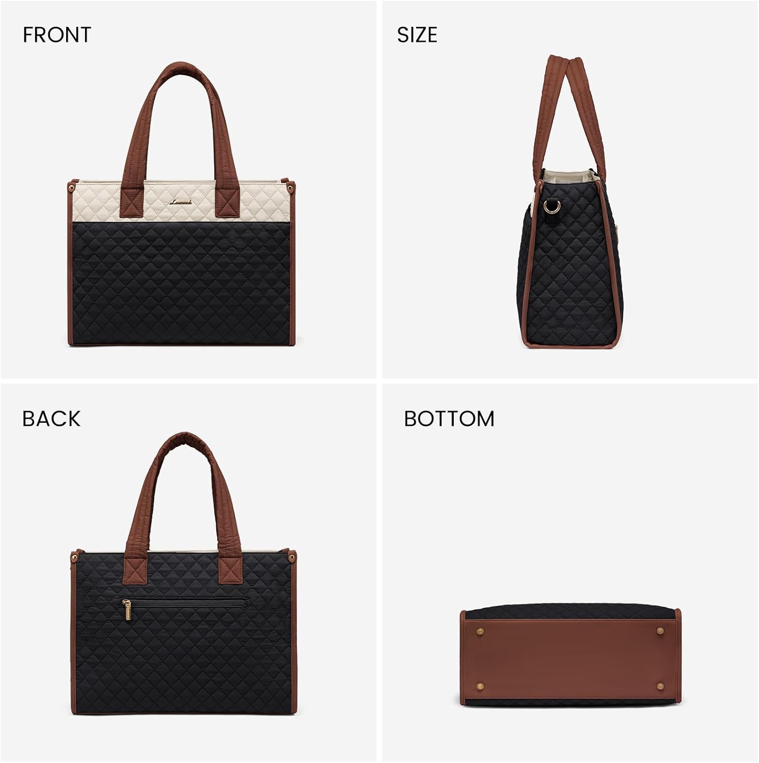 2Pcs Quilted Work Tote Bag. 15.6 17.3 - Image 5