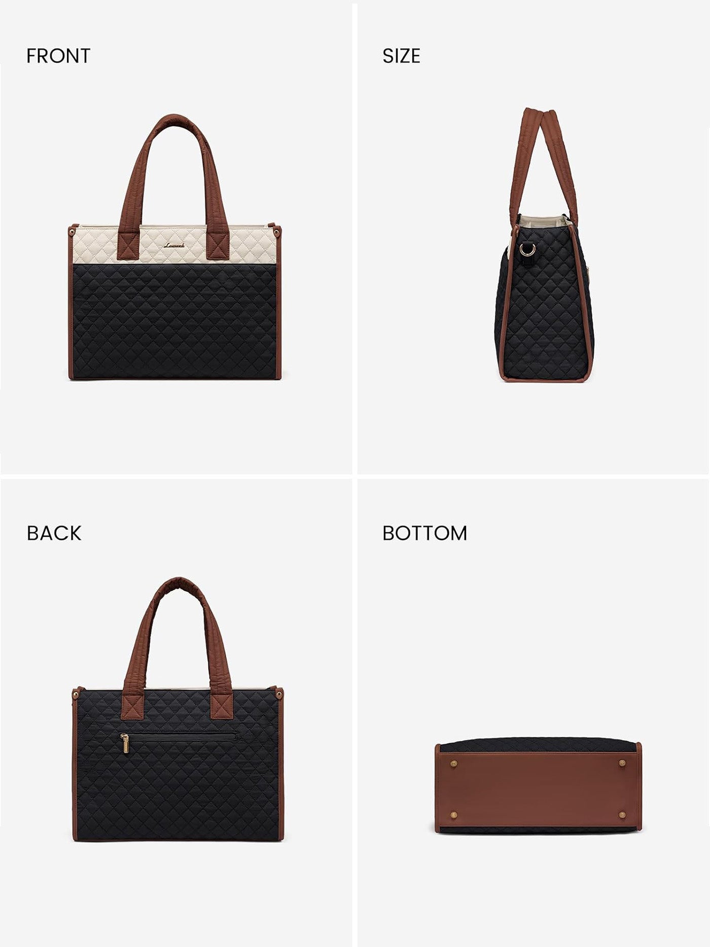 2Pcs Quilted Work Tote Bag. 15.6 17.3 - Image 18