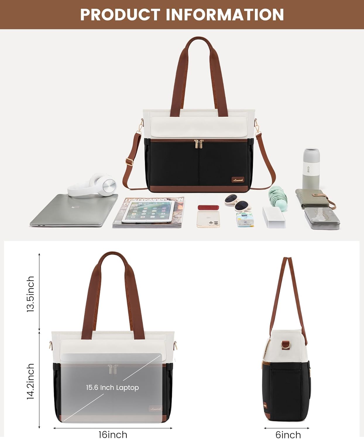 Canvas Laptop Tote Bag. 15.6 - Image 4