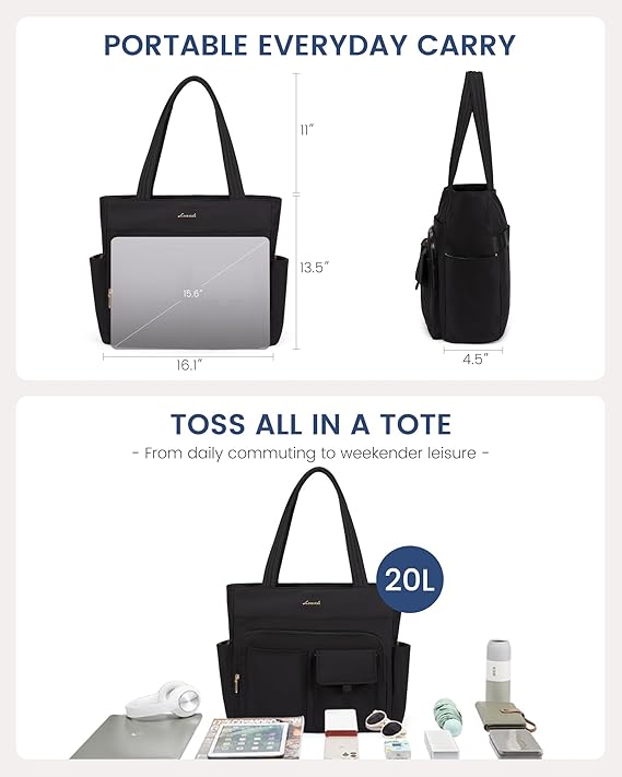 Multiple Pocket Laptop Tote Bag. 15.6 - Image 4