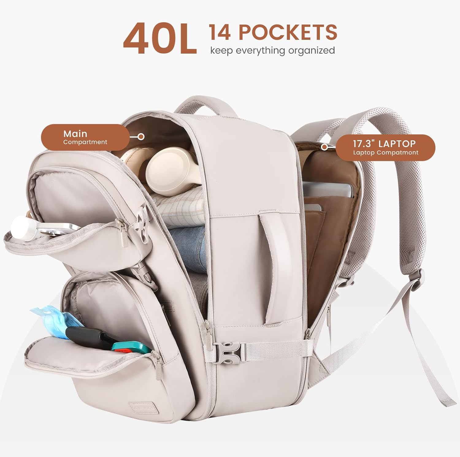 2Pcs Carry on Backpack. 40L 50L - Image 4