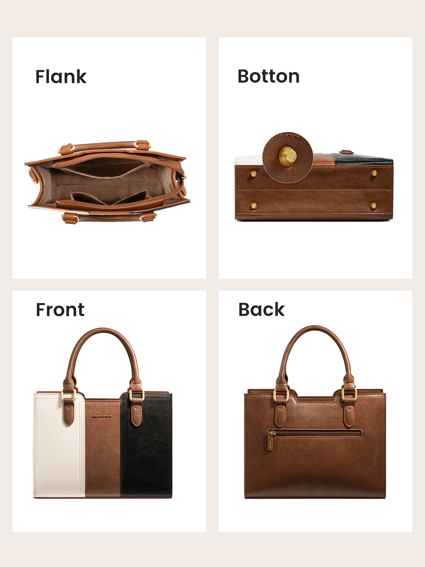 Vintage Leather Shoulder Handbag 11 12.6 - Image 5