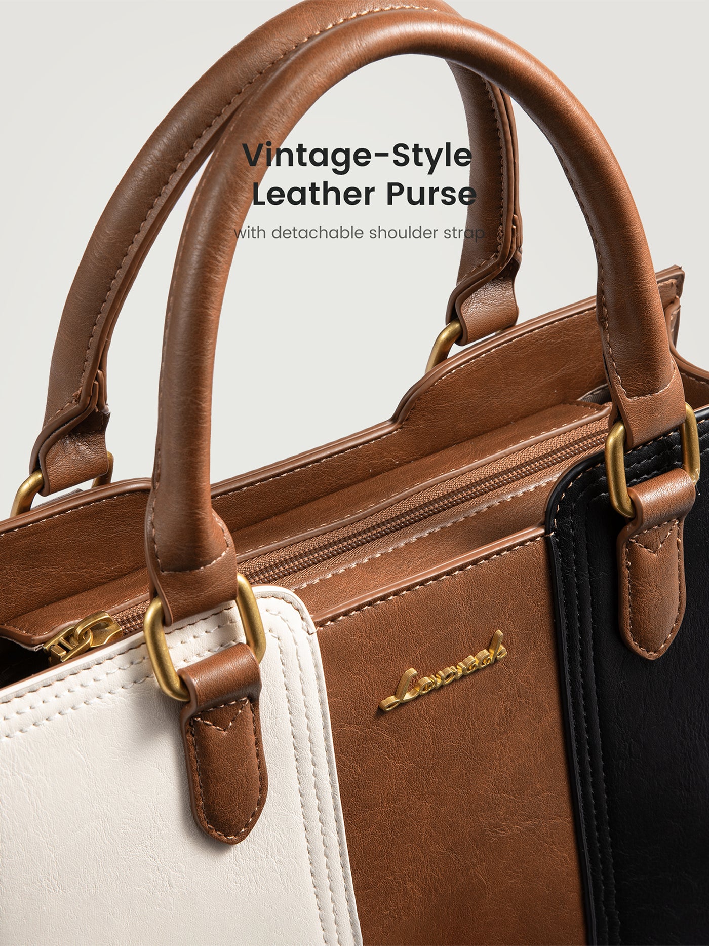 Vintage Leather Shoulder Handbag 11 12.6 - Image 7