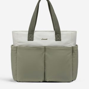 2Pcs Multi-pocket Puffer Tote Bag. 15.6 17.3