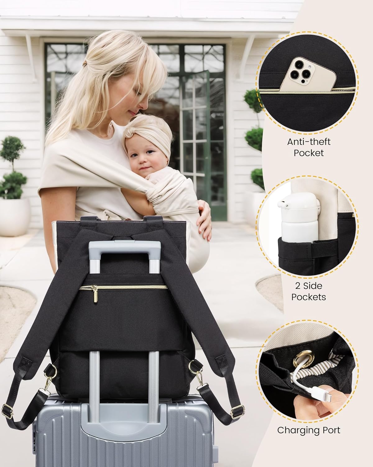 2Pcs Diaper Backpack - Urban 3 - Image 8