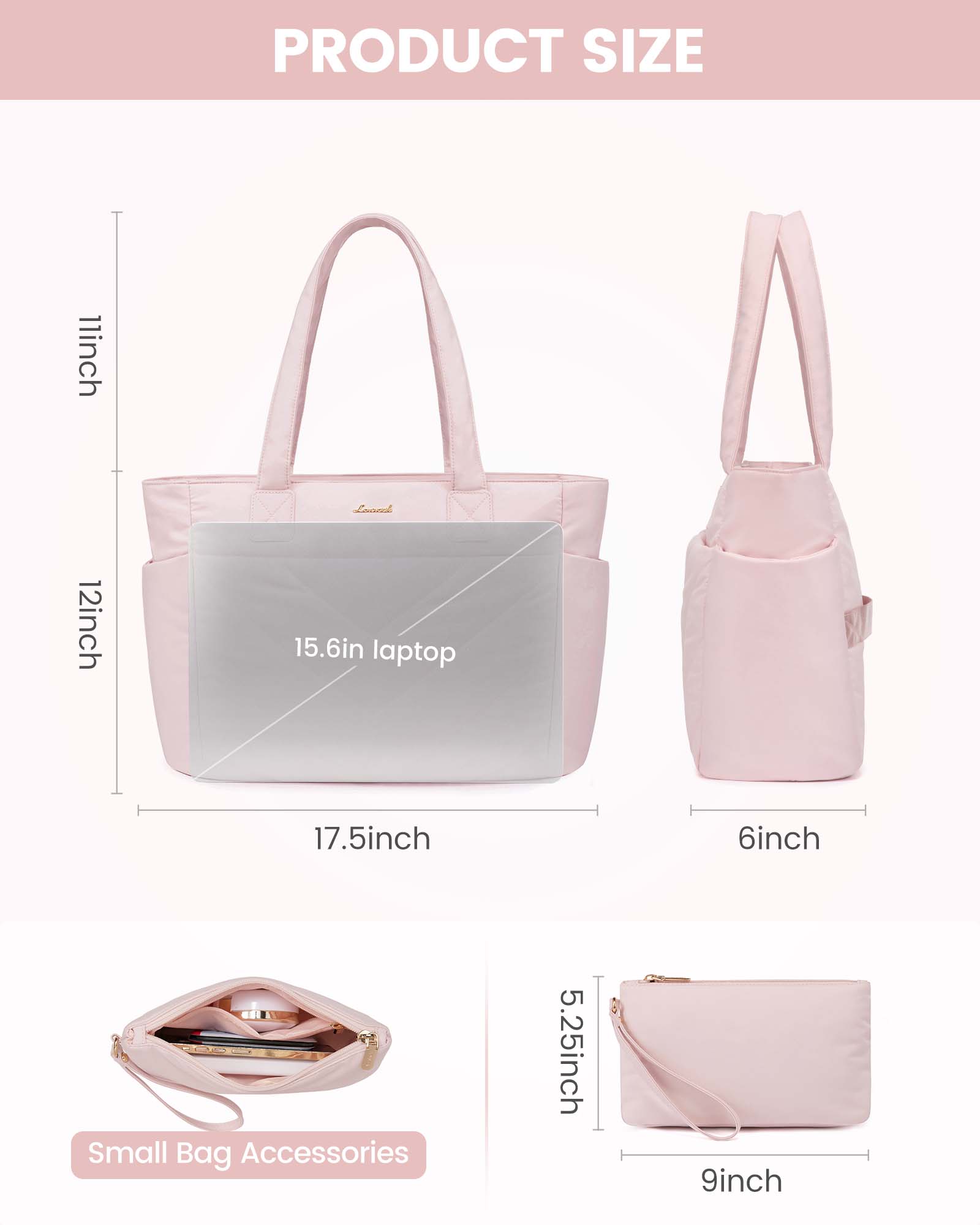 2Pcs Lightweight Puffy Tote Bag - Image 5