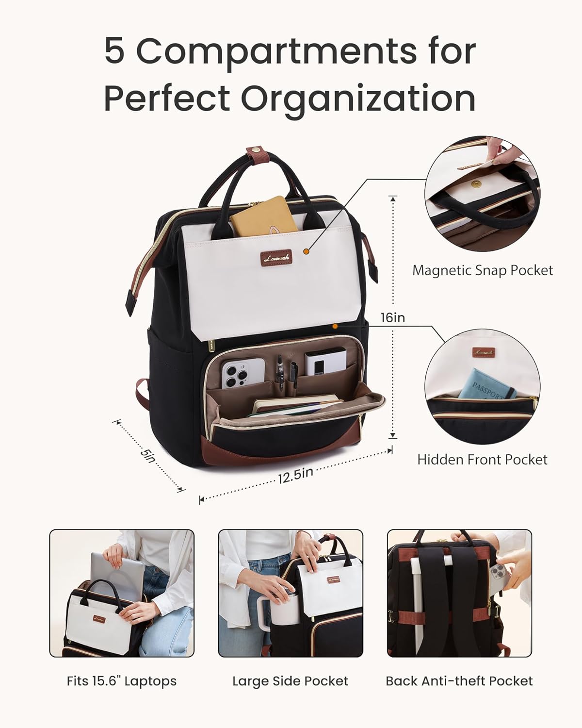 Cute Casual Laptop Backpack. 15.6 17.3. 5000 - Image 4