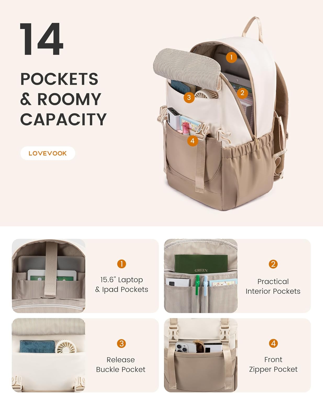 2Pcs Travel College Backpack. 15.6. 5009 - Image 3