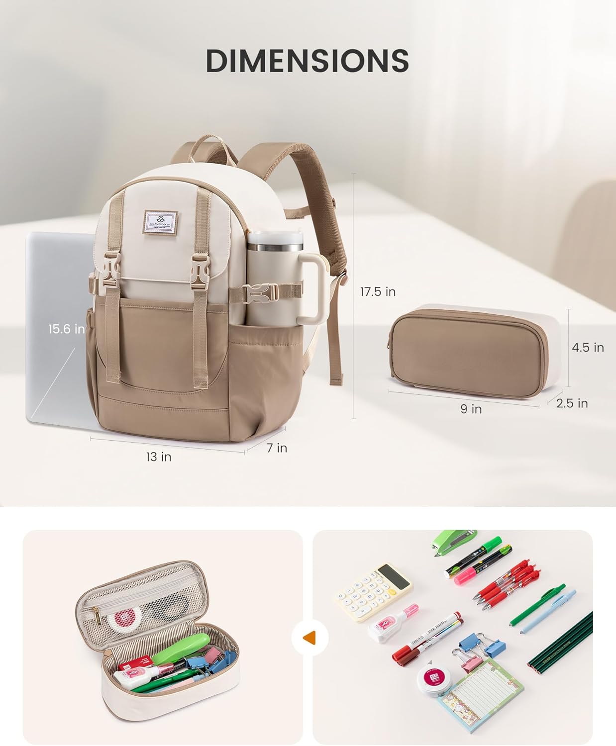2Pcs Travel College Backpack. 15.6. 5009 - Image 5