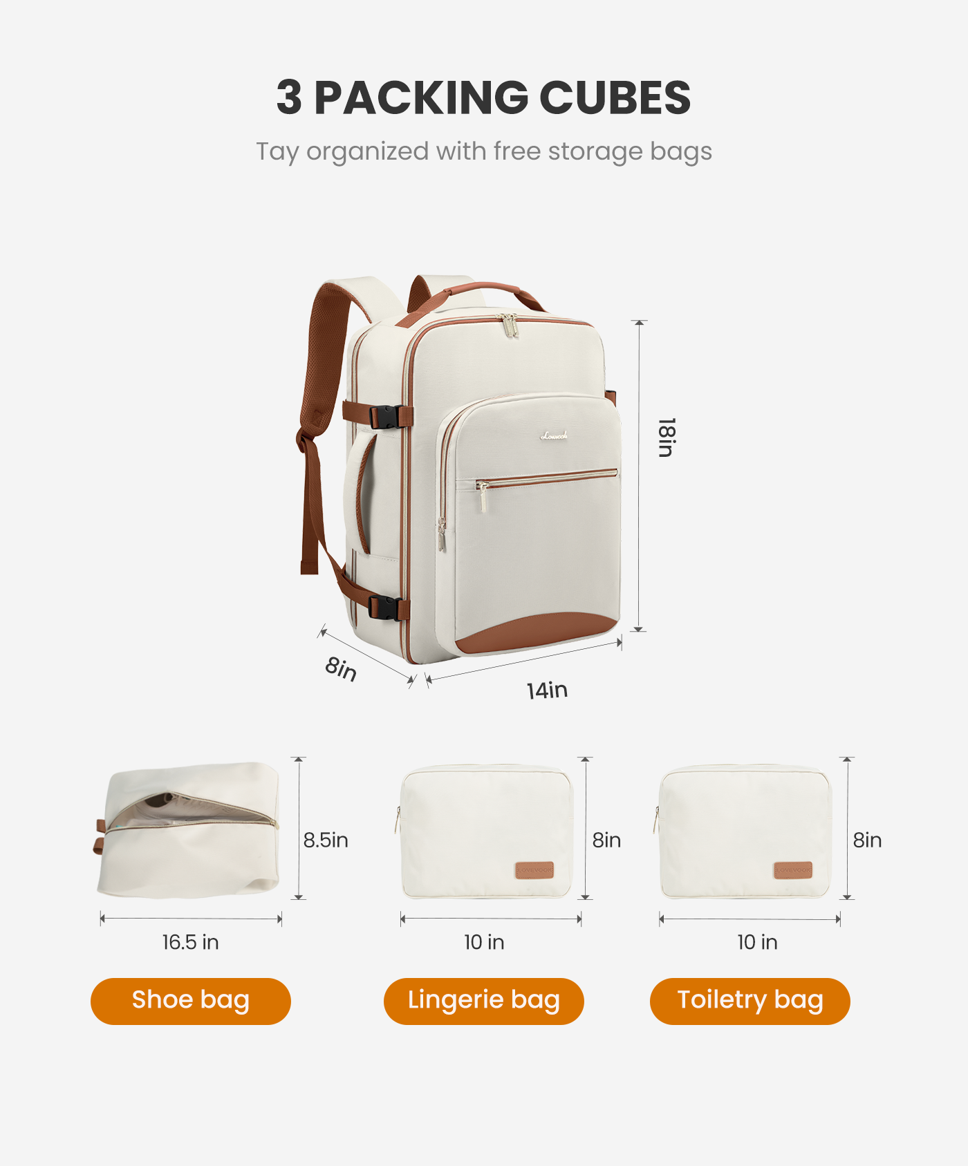 4Pcs. 40/50L Freyja Laptop Travel Backpack. 17 18 - Image 7