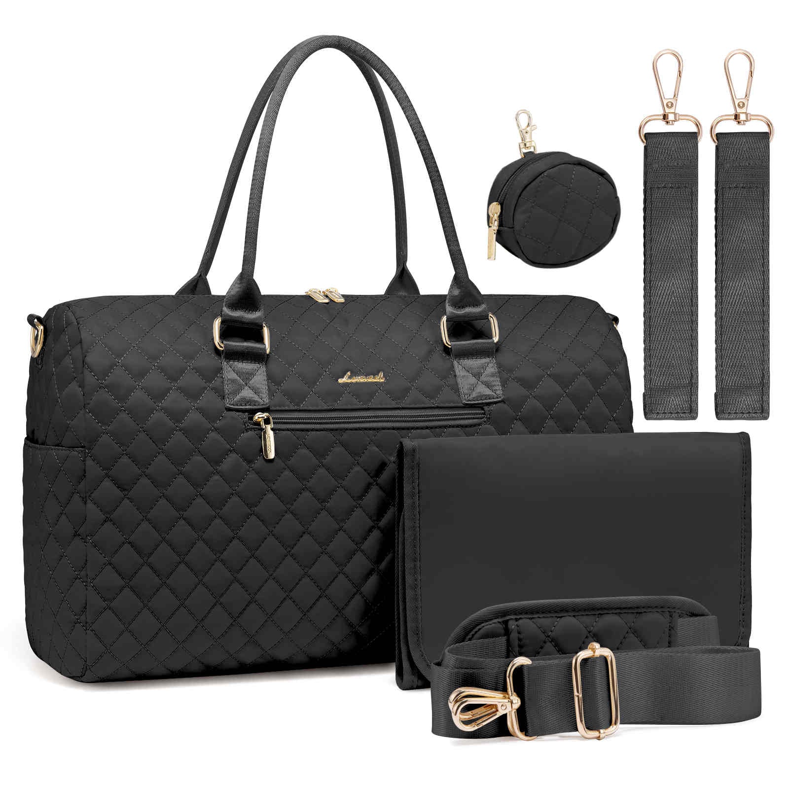 5Pcs Quilted Diaper Tote Bag - Image 3