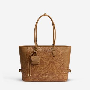 The Anchor Collection Tote Bag. C0003. Brown Embossed