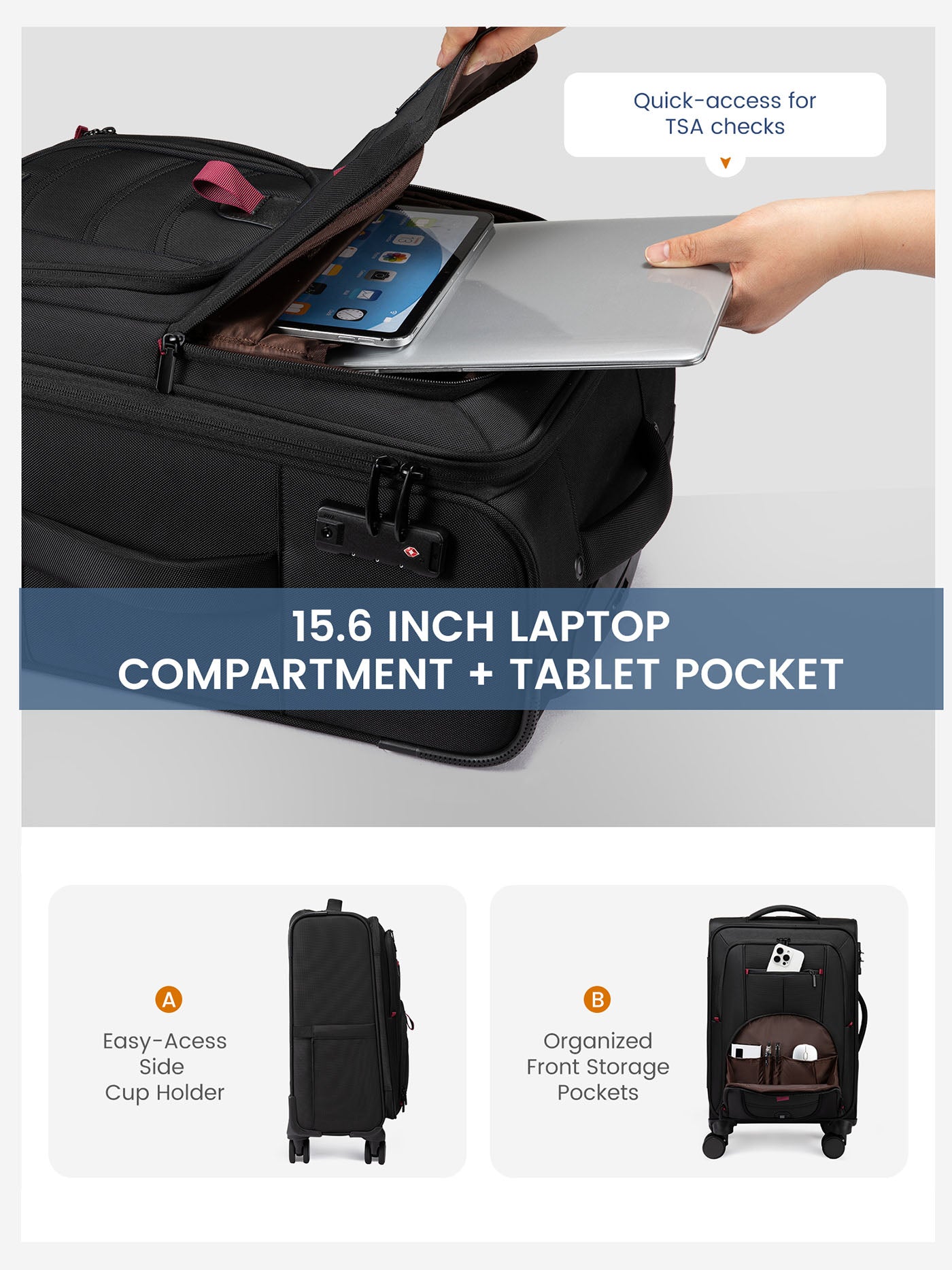 Carry On Luggage 22 24 28 (ONLY US) - Image 5