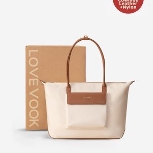 Grace Laptop Tote. Cream Brown (US ONLY)