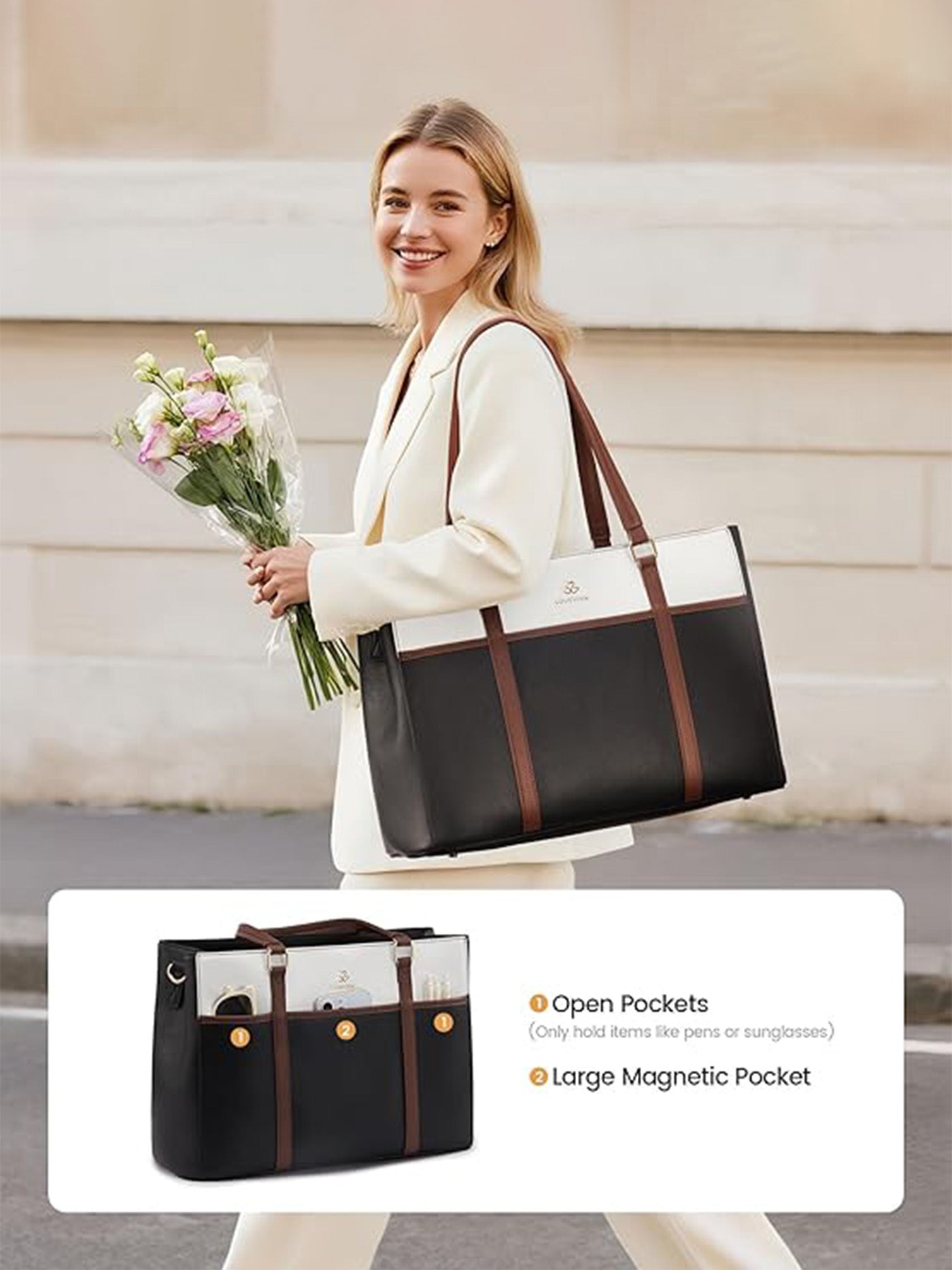 Leather Laptop Lunch Bag 15.6 17.3 - Image 2