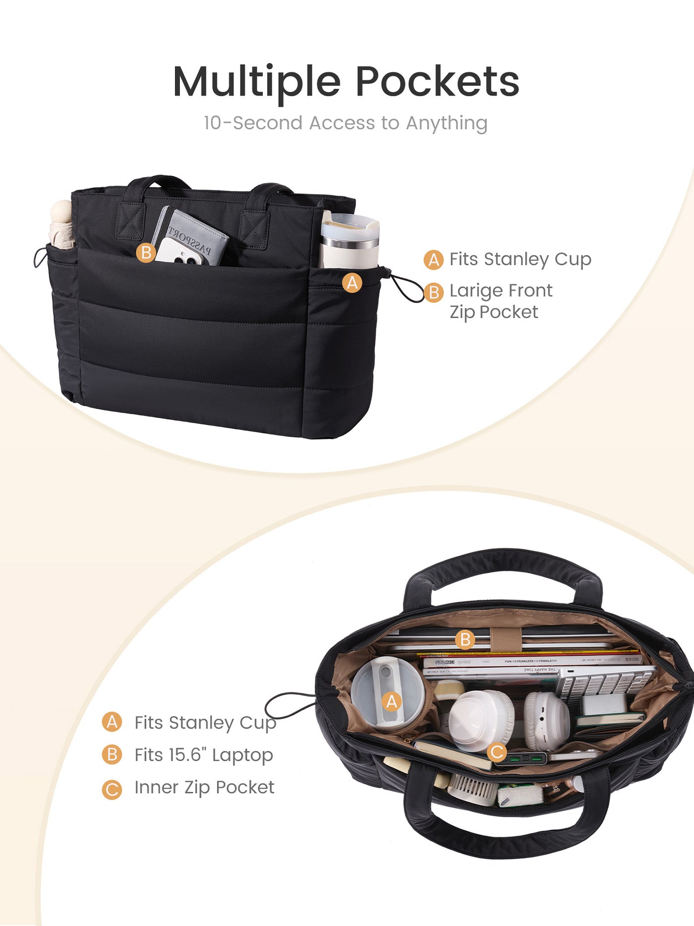 Puffer Tote Bag 15.6 17.3 - Image 3