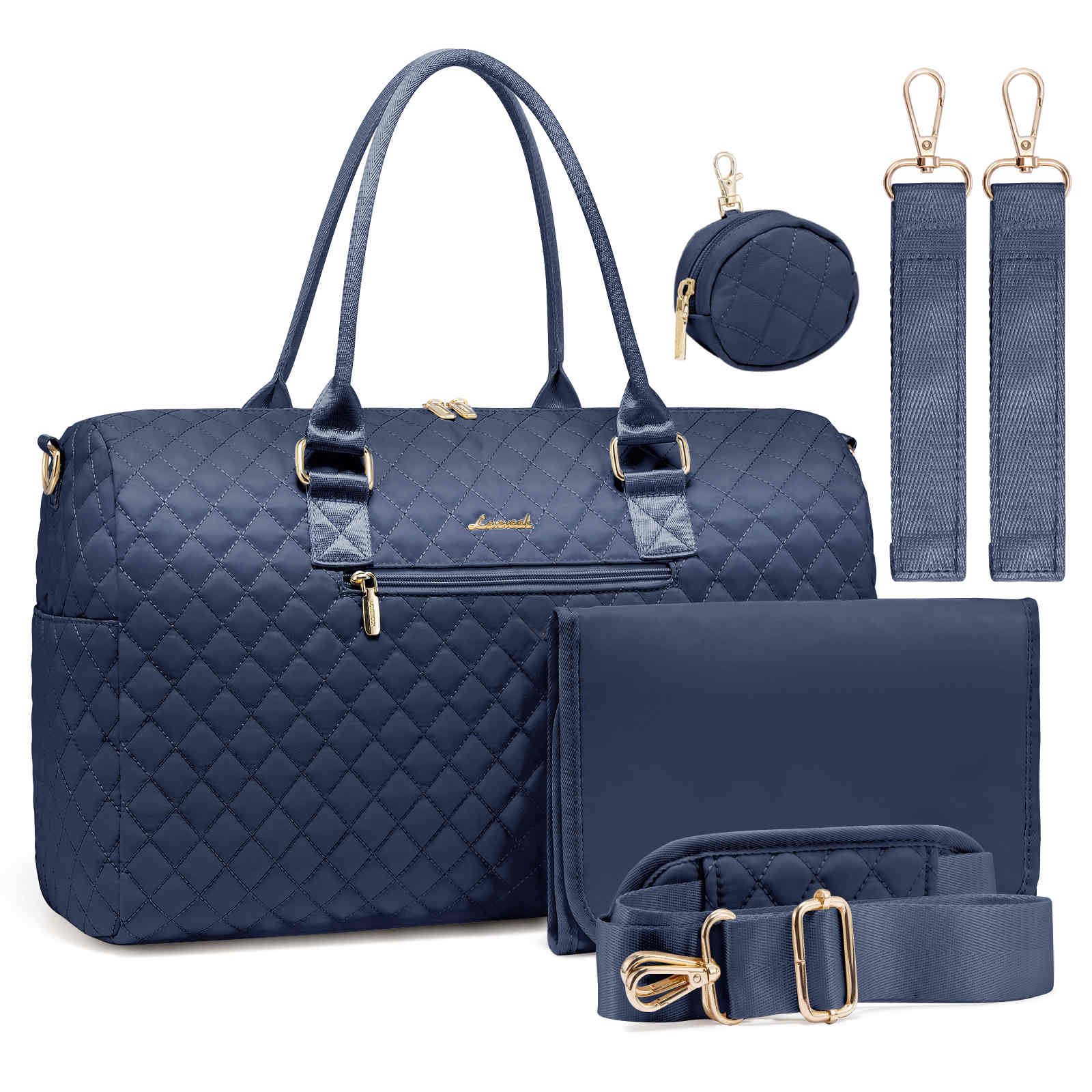 5Pcs Quilted Diaper Tote Bag - Image 6