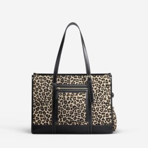 The Anchor Collection Tote Bag. C0004. Leopard Print