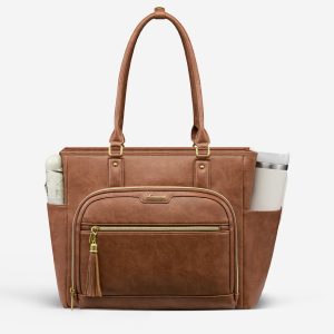 Vintage Leather Laptop Tote Bag 15.6 17.3