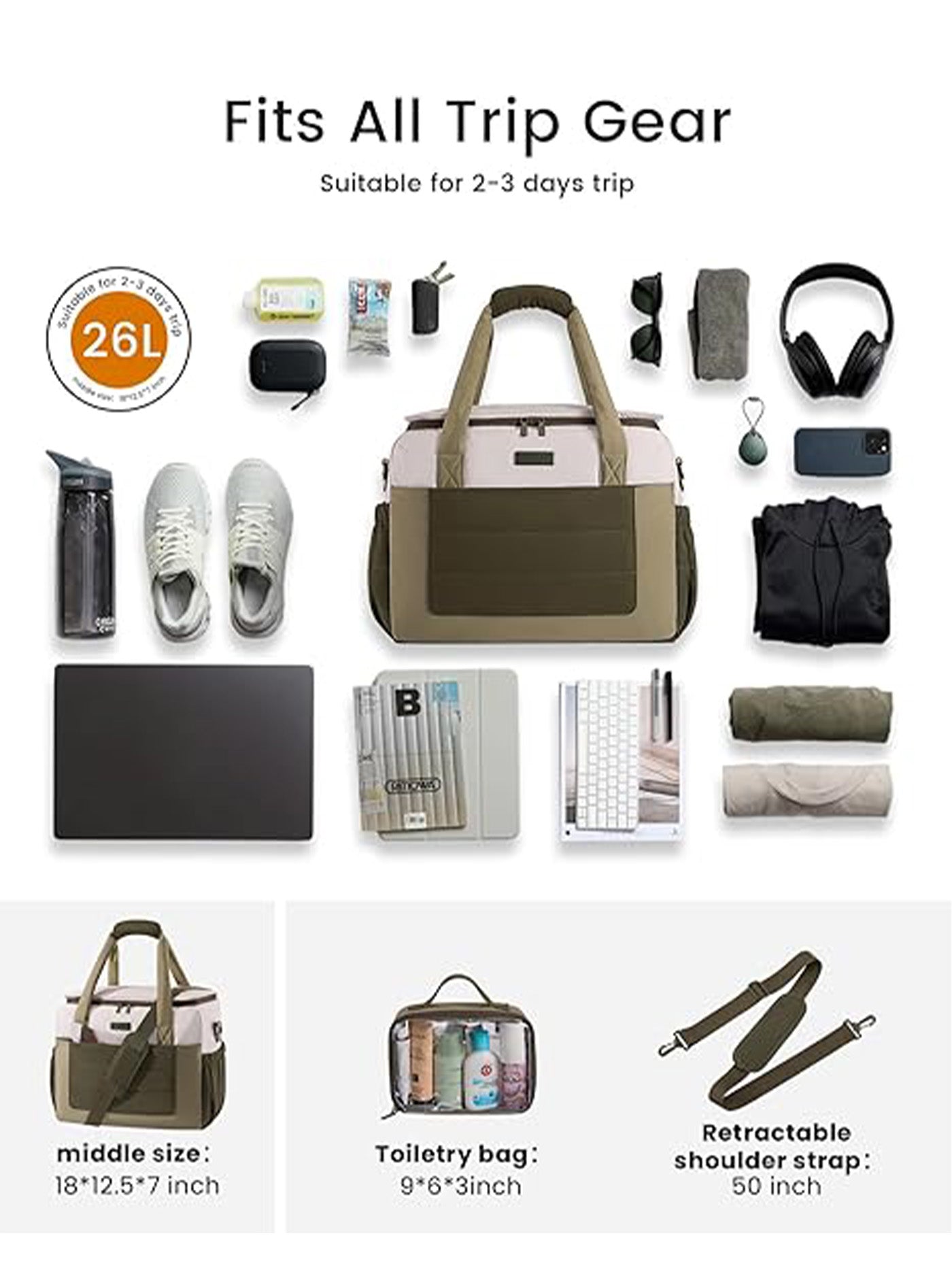 Carry on Duffle Bag 26L/36L - Image 3