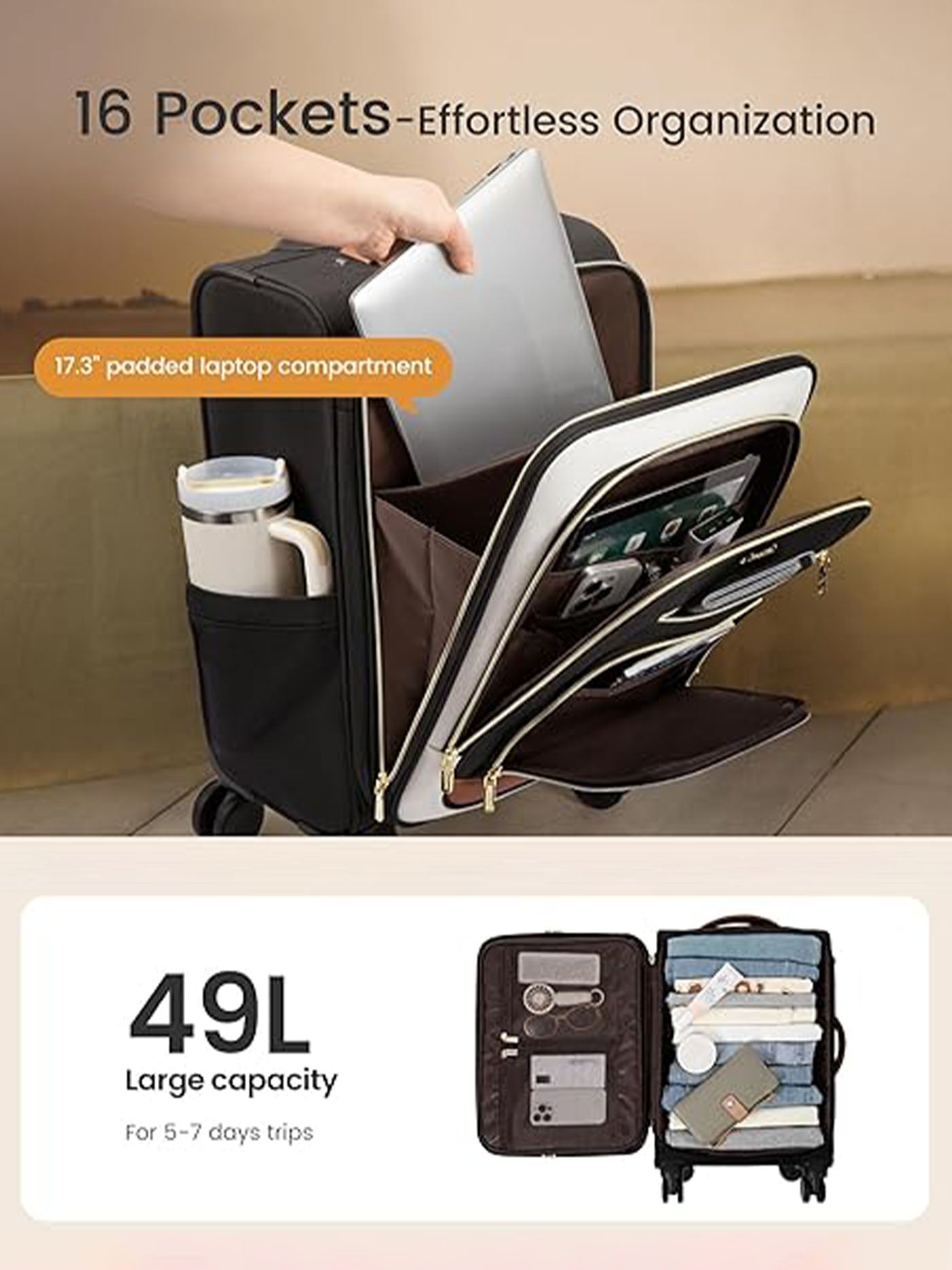 Carry on Luggage 22 Inch(ONLY US ) - Image 4