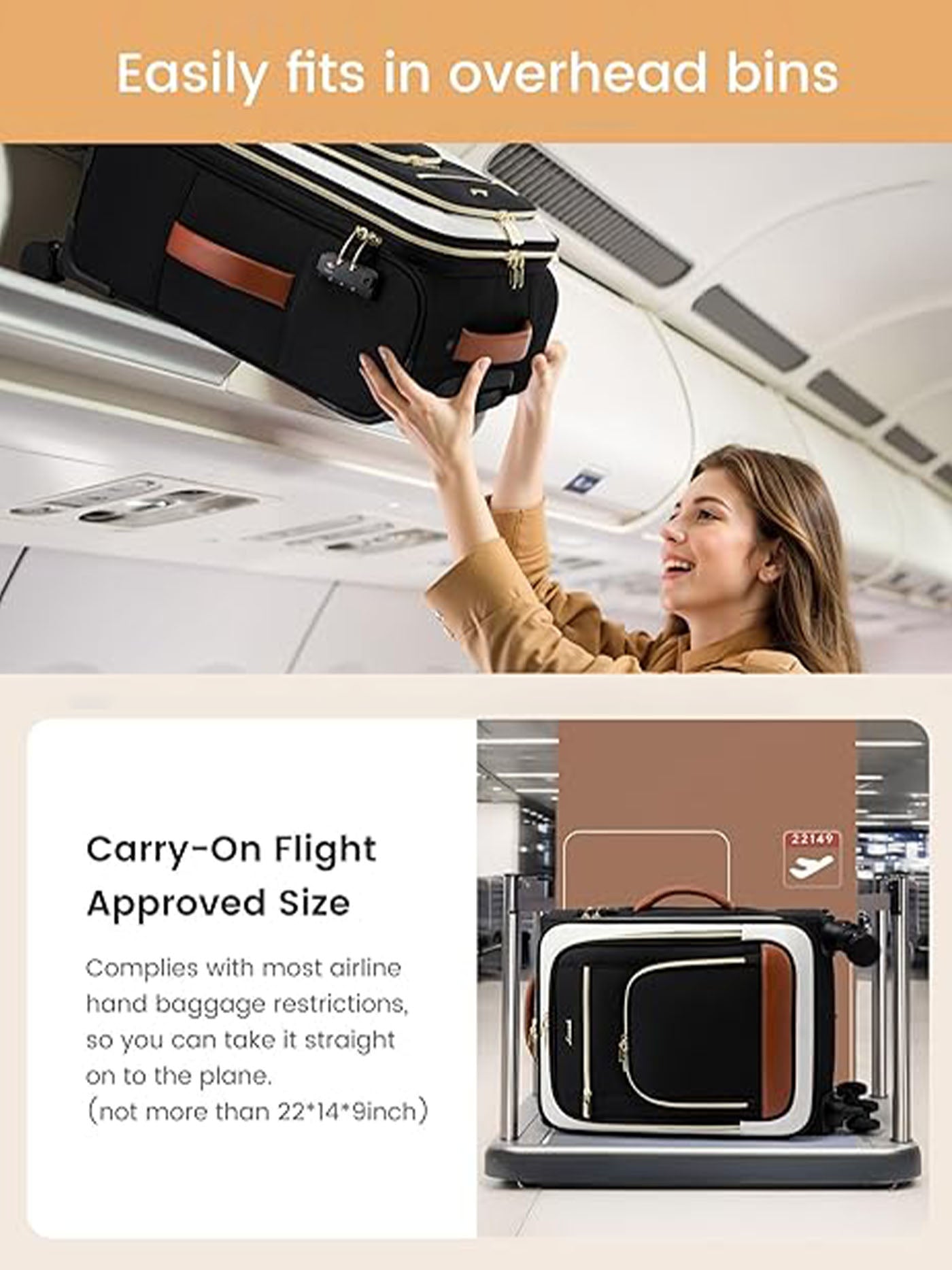 Carry on Luggage 22 Inch(ONLY US ) - Image 6